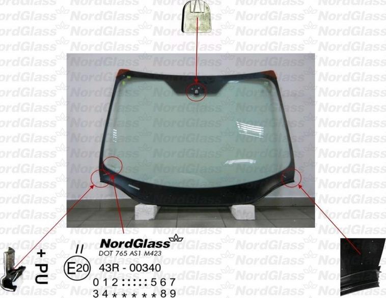 NordGlass 4044524 - Челно стъкло vvparts.bg