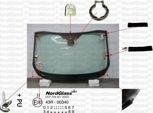 NordGlass 4044852 - Челно стъкло vvparts.bg