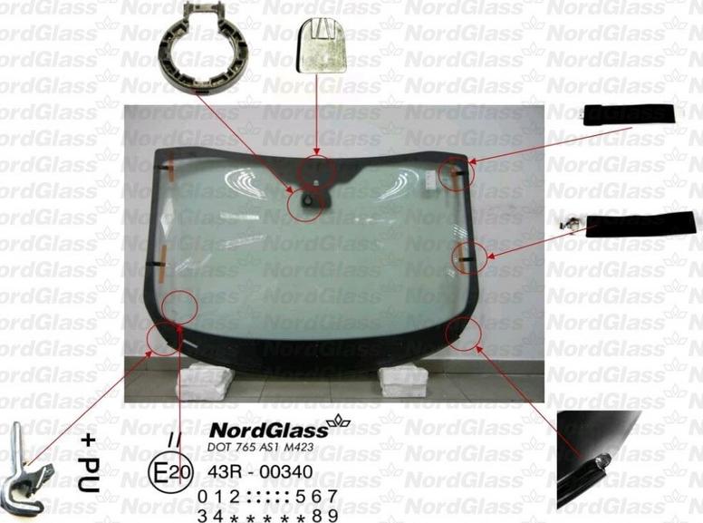 NordGlass 4044861 - Челно стъкло vvparts.bg