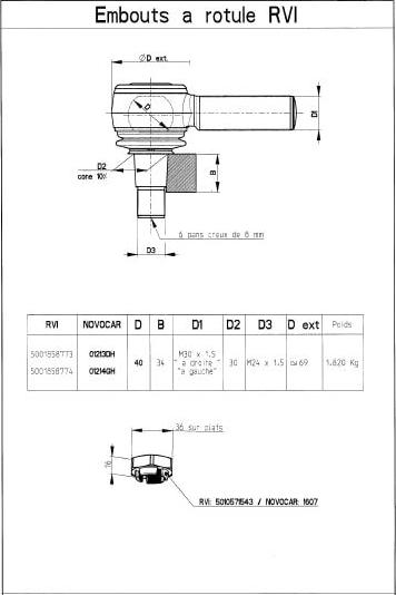 NOVOCAR 01214GH - Ъглов шарнир, надлъжна кормилна щанга vvparts.bg