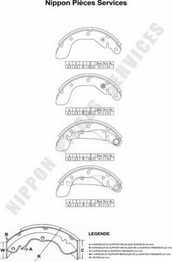 NPS D350O01 - Комплект спирачна челюст vvparts.bg