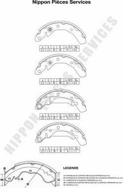 NPS D350O03 - Комплект спирачна челюст vvparts.bg