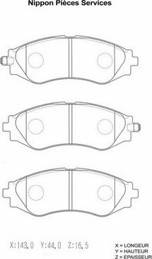 NPS D360O03 - Комплект спирачно феродо, дискови спирачки vvparts.bg