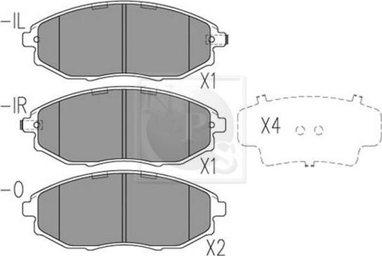 NPS D360O18 - Комплект спирачно феродо, дискови спирачки vvparts.bg