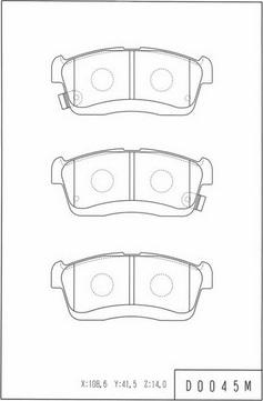 NPS D360U09 - Комплект спирачно феродо, дискови спирачки vvparts.bg