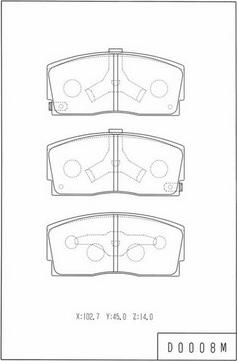 NPS D360U06 - Комплект спирачно феродо, дискови спирачки vvparts.bg