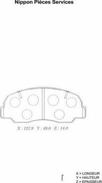 NPS D360U01 - Комплект спирачно феродо, дискови спирачки vvparts.bg