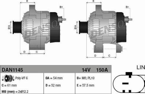 NPS DAN1145 - Генератор vvparts.bg