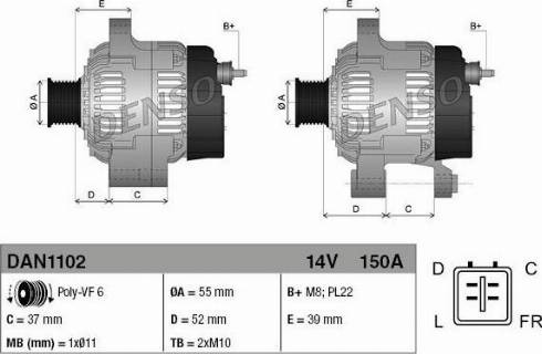 NPS DAN1102 - Генератор vvparts.bg