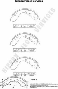 NPS H350A07 - Комплект спирачна челюст vvparts.bg