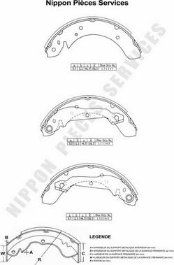 NPS H350I07 - Комплект спирачна челюст vvparts.bg