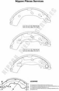 NPS H350I16 - Комплект спирачна челюст vvparts.bg