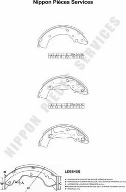 NPS H350I33 - Комплект спирачна челюст vvparts.bg