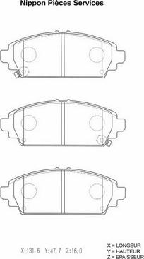 NPS H360A47 - Комплект спирачно феродо, дискови спирачки vvparts.bg