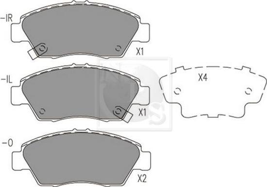 NPS H360A55 - Комплект спирачно феродо, дискови спирачки vvparts.bg