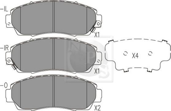 NPS H360A57 - Комплект спирачно феродо, дискови спирачки vvparts.bg