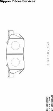 NPS H360A14 - Комплект спирачно феродо, дискови спирачки vvparts.bg