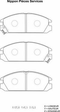 NPS H360A18 - Комплект спирачно феродо, дискови спирачки vvparts.bg