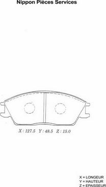 NPS H360A20 - Комплект спирачно феродо, дискови спирачки vvparts.bg