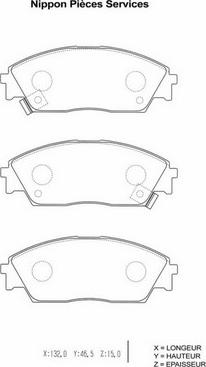 NPS H360A23 - Комплект спирачно феродо, дискови спирачки vvparts.bg