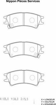 NPS H360I06 - Комплект спирачно феродо, дискови спирачки vvparts.bg