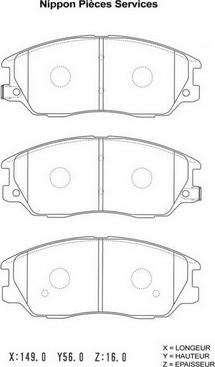 NPS H360I18 - Комплект спирачно феродо, дискови спирачки vvparts.bg