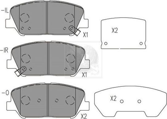 NPS H360I32 - Комплект спирачно феродо, дискови спирачки vvparts.bg