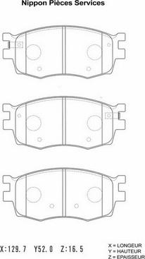 NPS H360I24 - Комплект спирачно феродо, дискови спирачки vvparts.bg