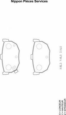 NPS H361I02 - Комплект спирачно феродо, дискови спирачки vvparts.bg