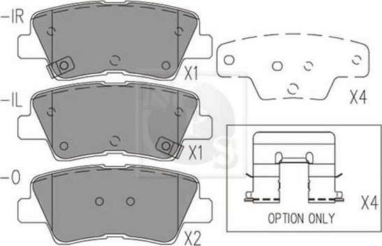 NPS H361I15 - Комплект спирачно феродо, дискови спирачки vvparts.bg