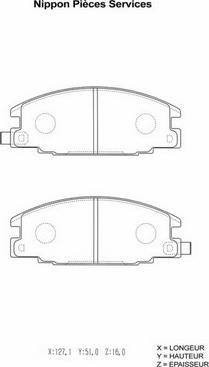 NPS I360U04 - Комплект спирачно феродо, дискови спирачки vvparts.bg