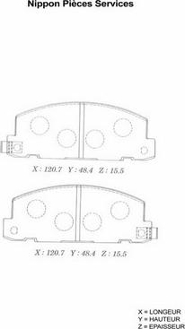 NPS I360U01 - Комплект спирачно феродо, дискови спирачки vvparts.bg