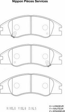 NPS K360A14 - Комплект спирачно феродо, дискови спирачки vvparts.bg