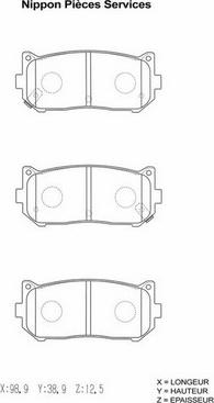 NPS K361A04 - Комплект спирачно феродо, дискови спирачки vvparts.bg