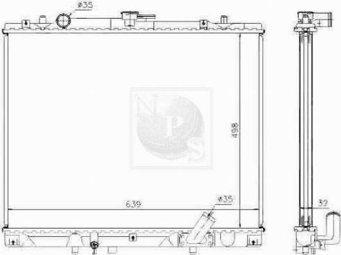 NPS M156I34A - Радиатор, охлаждане на двигателя vvparts.bg