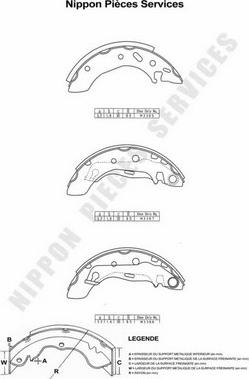 NPS M350A45 - Комплект спирачна челюст vvparts.bg