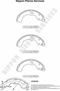 NPS M350A07 - Комплект спирачна челюст vvparts.bg