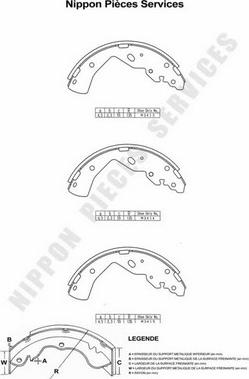 NPS M350A20 - Комплект спирачна челюст vvparts.bg