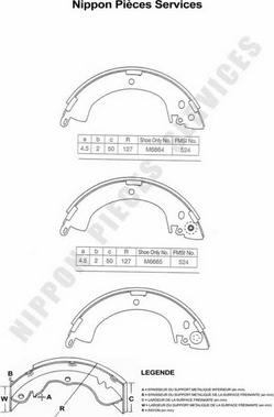 NPS M350I01 - Комплект спирачна челюст vvparts.bg