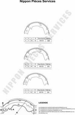 NPS M350I19 - Комплект спирачна челюст vvparts.bg