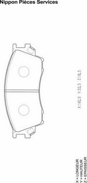 NPS M360A45 - Комплект спирачно феродо, дискови спирачки vvparts.bg