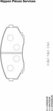 NPS M360A46 - Комплект спирачно феродо, дискови спирачки vvparts.bg