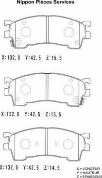 NPS M360A40 - Комплект спирачно феродо, дискови спирачки vvparts.bg