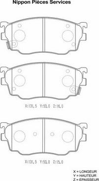 NPS M360A56 - Комплект спирачно феродо, дискови спирачки vvparts.bg