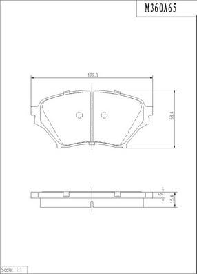 NPS M360A65 - Комплект спирачно феродо, дискови спирачки vvparts.bg