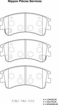 NPS M360A11 - Комплект спирачно феродо, дискови спирачки vvparts.bg