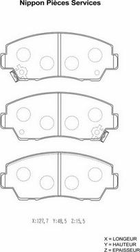 NPS M360A34 - Комплект спирачно феродо, дискови спирачки vvparts.bg