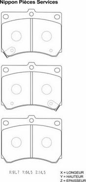 NPS M360A35 - Комплект спирачно феродо, дискови спирачки vvparts.bg