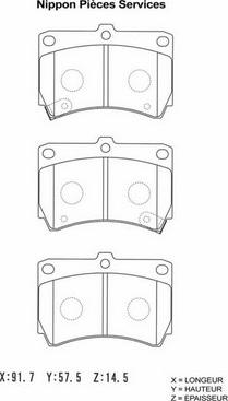 NPS M360A36 - Комплект спирачно феродо, дискови спирачки vvparts.bg