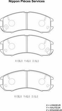 NPS M360A31 - Комплект спирачно феродо, дискови спирачки vvparts.bg